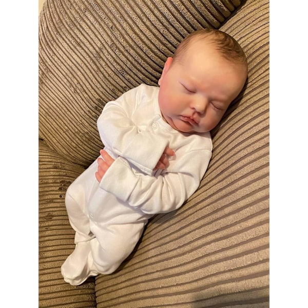 20\" nyfödd baby redo för dockleksak Reborn Detaljerad färg baby Miljövänlig med sovande tygfoder