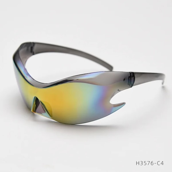 2024 Oversized Solbriller til Kvinder Fashion UV400 One Piece Polygon Solbriller til Kvinder Punk Goggle Man Solbriller C4 picture