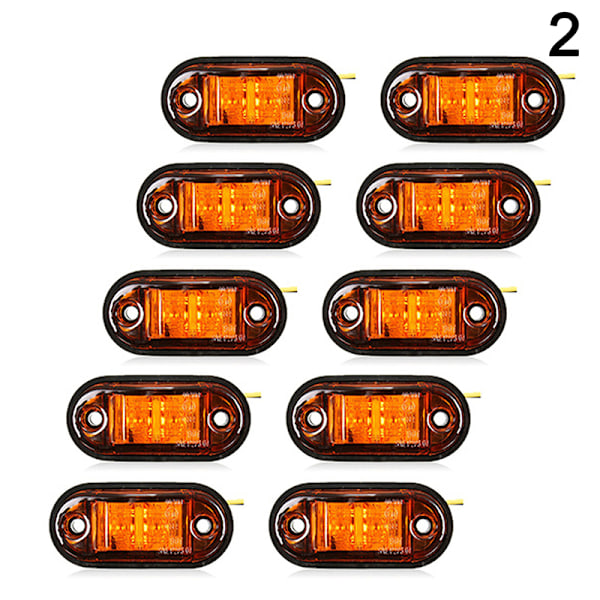 10 stk Advarselslys LED diodelys Oval LED sidemarkerlys Yellow