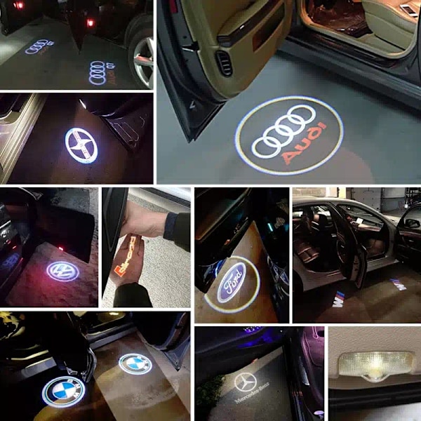 Fro Benz,AMG,LED dørprojektorlampe med LOGO 2 stk,Benz A,B,C,C,E,C,GL,GLA,GLC,GLE,GLS,M,EQC,Klasse,Flere moduser AMG AMG A-M9 (See compatibility below)
