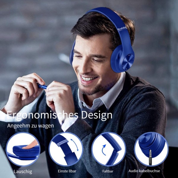 Over-ear Bluetooth hörlurar Lätta, trådlösa over-ear