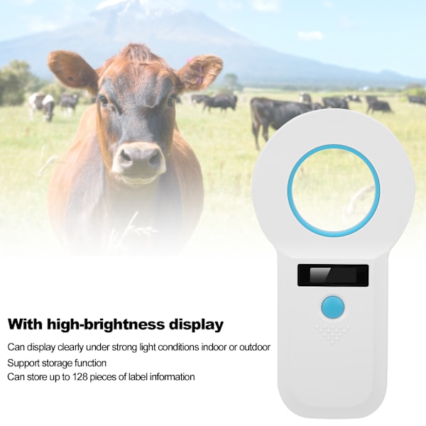 RFID-skanner til kæledyr 34,2 kHz/125 kHz Mikrochiplæser Genopladelig Support EMID/FDX