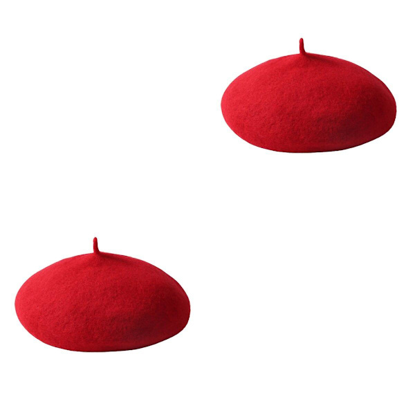 3 stk. Barn Varm Beret Baby Ullhatt Utendørs Vinter For Jente Høst Barn - Størrelse M (Rød)2stkM 2stk 2 pcs M