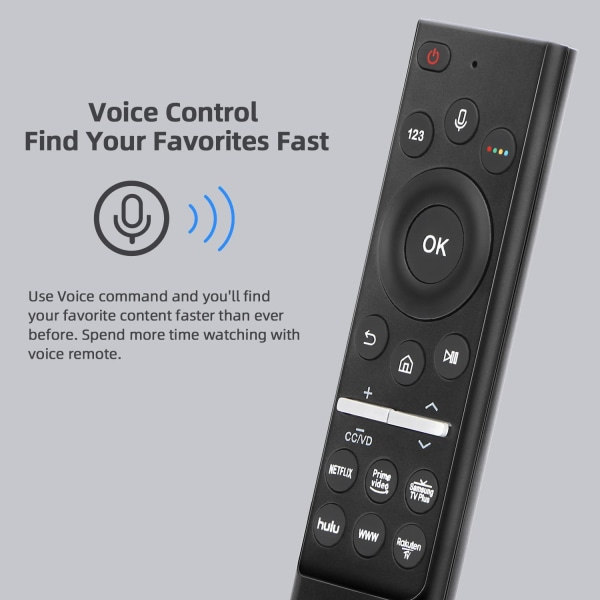 Universal Bluetooth Stemmefjernbetjening til Samsung TV LED QLED 4K 8K UHD HDR Smart TV Netflix Prime Video uden stemmestyring