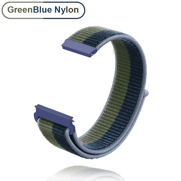 Uusi 18 mm 20 mm 22 mm hihna Garmin Venu 2S:lle Rannekoru Vivoactive 3 4S 4 Forerunner 245 645 Galaxy Watch 4 Classic 42 46 mm VihreäSininen Nylon GreenBlue Nylon 20mm