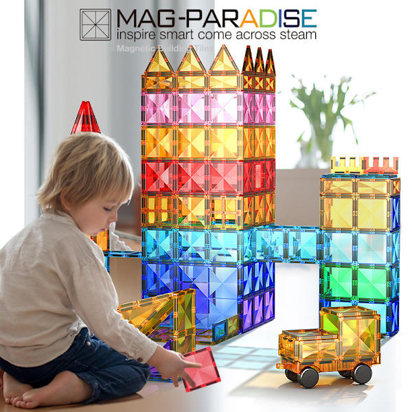 Klossar 60-delars Set 60 st Magnetiska Byggklossar Transparenta Magnetiska 3D Byggklossar Byggplattor, Kreativitet