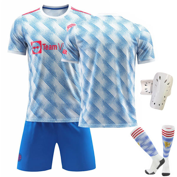 21-22 kauden Red Devilsin kotipaita nro 7 C Ronaldo sininen peliasu jalkapalloasu nro 6 Pogba No size socks + protective gear 18#