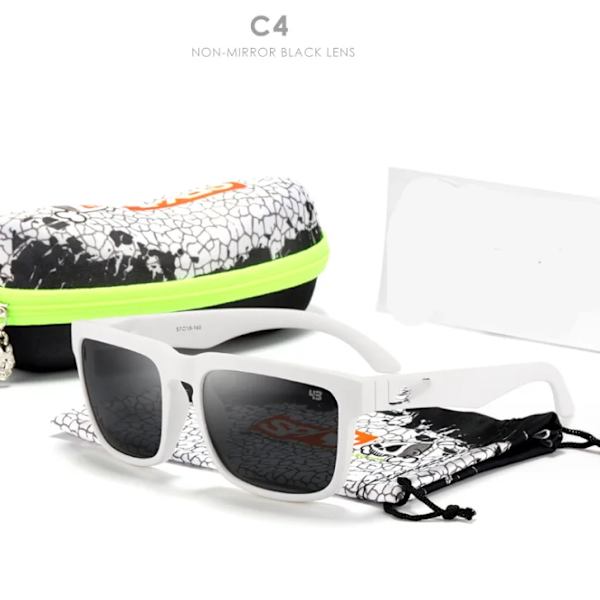 2024 Uusi saapuminen ulkoilulajit sävyt Vintage heijastava TAC-linssi miehet Spy Polarized aurinkolasit S174 C3 Square