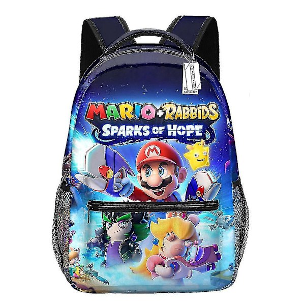Super Mario Ryggsekk for Barn, 3D-Printet Dagstursekk for Gutter og Jenter, Grunnskole- og Førskoleelever, Skolesekker, Gaver A