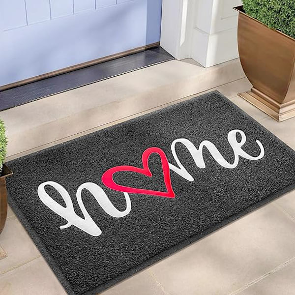 Uppgraderad dörrmatta utomhus inomhus hem dörrmatta, 45*75cm, hållbar golvmatta halkfri matta ultraabsorberande lera lätt att rengöra ytterdörrmatta, svart