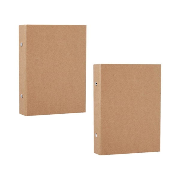 2 st A5 påfyllningsbar ringpärm A5 Kraft papper pärm bricka med 2 ringar för att lägga till lösa ark A5 Kraft