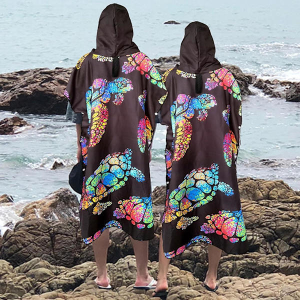 Strandponcho - Surfhandduk - Överdrag för kvinnor Surfponcho Omklädningshuva Handduksrock för vuxna för simning och bad