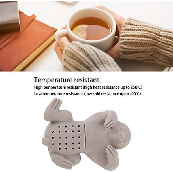 Søte dovendyr te-sil for løs te, silikon te-infuser, Fle