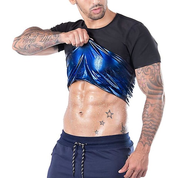 Bastudräkt för män, värmeavledande shapewear, svett-kroppsformare, väst, smalare bastudräkter, kompressionstermisk topp, tränings-t-shirt-6