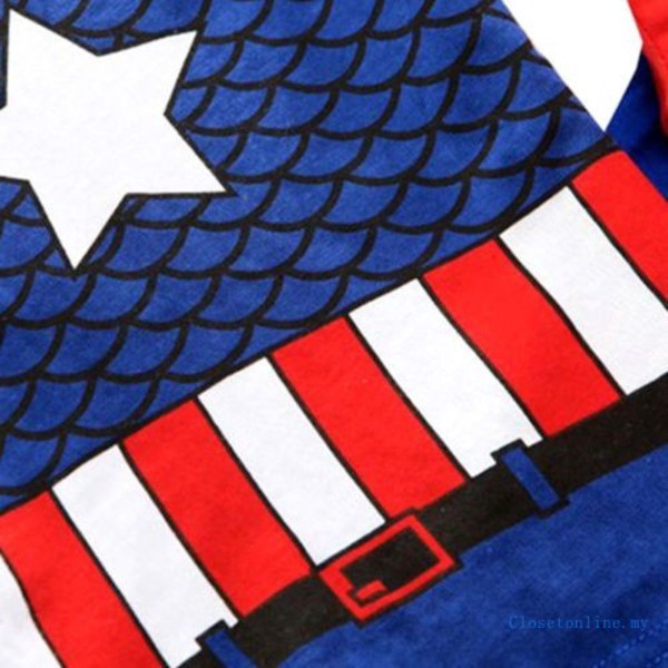 Barn Pojkar T-shirt Byxor Hero Tryckt Cosplay 2-delars Set Med Captain 1 130 Captain 1