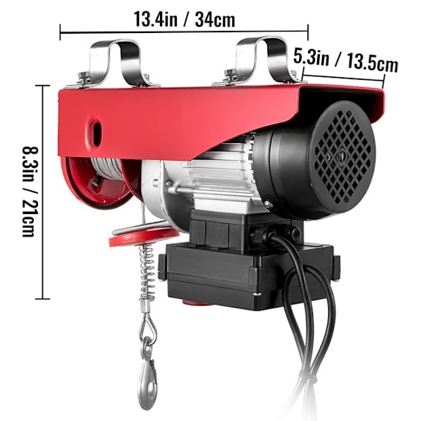 Sähköinen nostin 300kg - VEVOR - Langaton kaukosäädin 100M etäisyys - 600W Kaapelinostimet