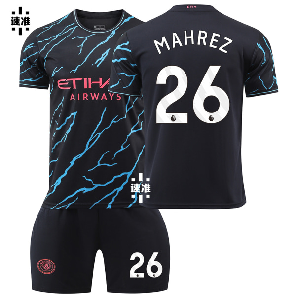 23-24 Manchester City 2:a bortatröja fotbollströja nr 9 Haaland tröjset 17 De Bruyne 47 Foden version No socks size 26 XXL