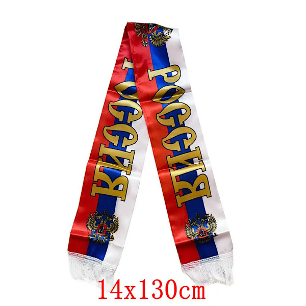 zwjflagshow Venäjän lippu Mukautettu huivi jalkapallojoukkue 14*130cm Huivi Tulostus Satiini Venäjän lippu Huivi naamiointi camouflage 14x130cm 50pcs