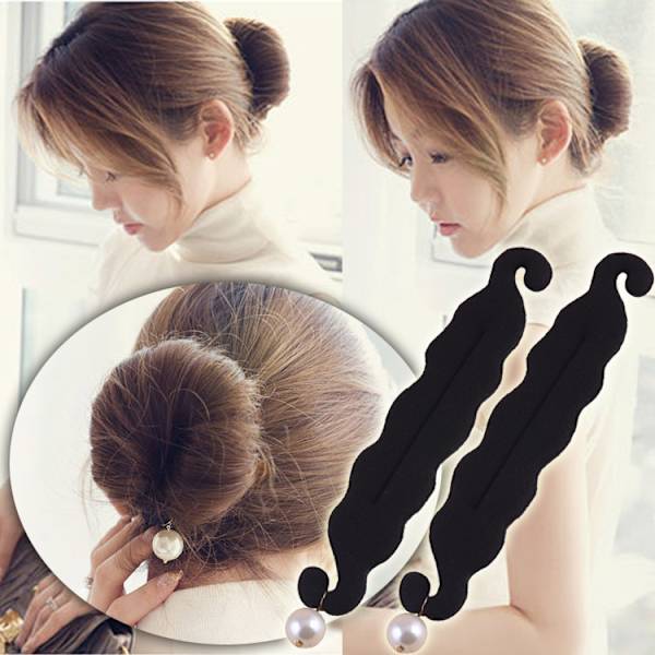 PACK Pearl Hair Bun Maker for Women Lazy Hair Curler Bun Clips Magic Beauty Hair Hairstyle Foam Sp