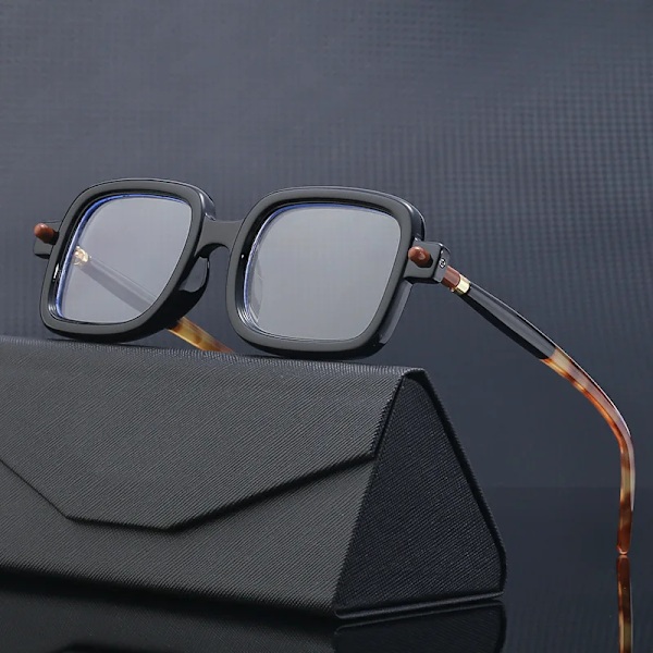 Nye tykke innfattede solbriller for menn, retro anti-blått lys, firkantede solbriller, engros for menn C2 thick frame sunglasses