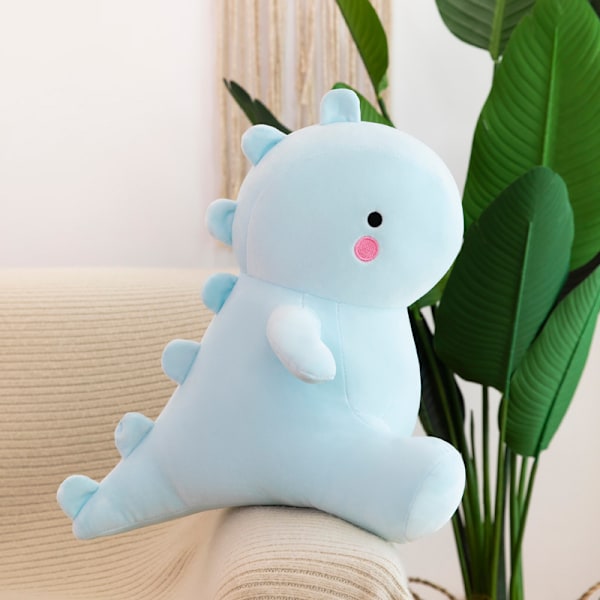 Söta Dinosaur Plyschleksaker, Tjocka Dinosaur Plyschdjur, Mjukt Djur Dino Plushie, Födelsedagspresenter för Barn Flickor Pojkar Blå 12 tum