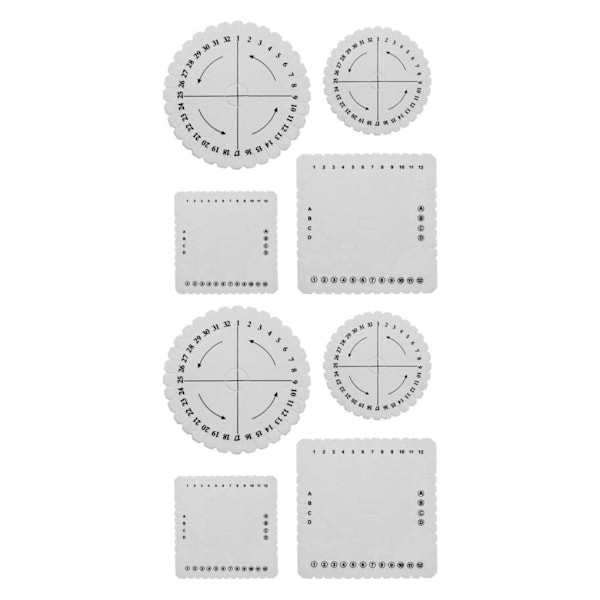 1/2 4X Rundt Firkant Kumihimo Skive Firkant Flettet Snor 2 Set