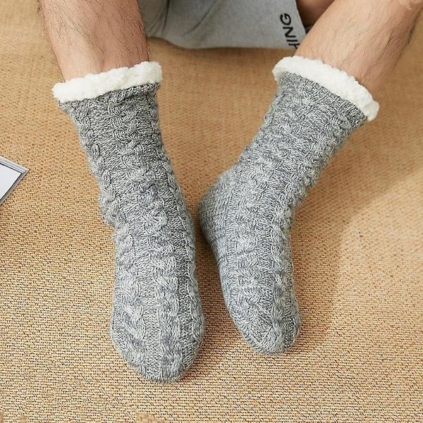 Termiske sokker til mænd vinter varm hjem blød bomuld fortykket plus fløjl sove anti-slip ingen greb korte gulv hjemmesko sok mand