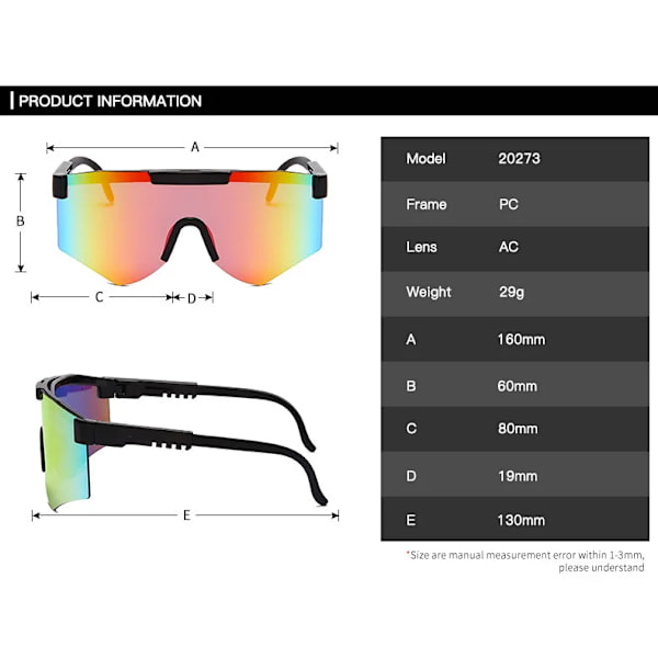 Fashion UV400 Spegelglasögon PV Solglasögon Herr dam 2024 Cykling racing Sport Solglasögon För män C2