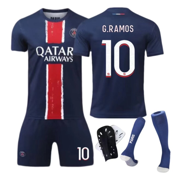 24-25 Pariisin kotipaita nro 7 Mbappe 9 Ramos lasten aikuisten puku jalkapalloasu No size socks + protective gear M