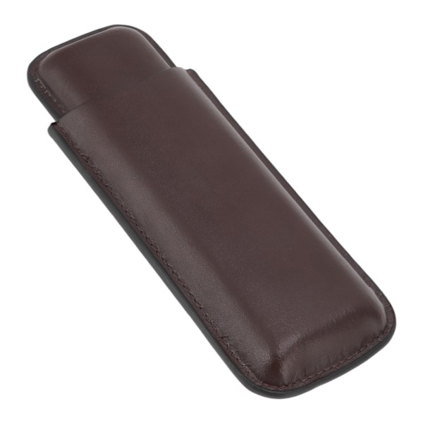 Case in leather Portable cigar holder with 2 fingers for travel