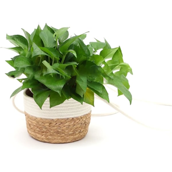 Hängande blomkorg vävd växt mjukt rep växt beige växter för hem rum inredning 14cm kruka och plantering