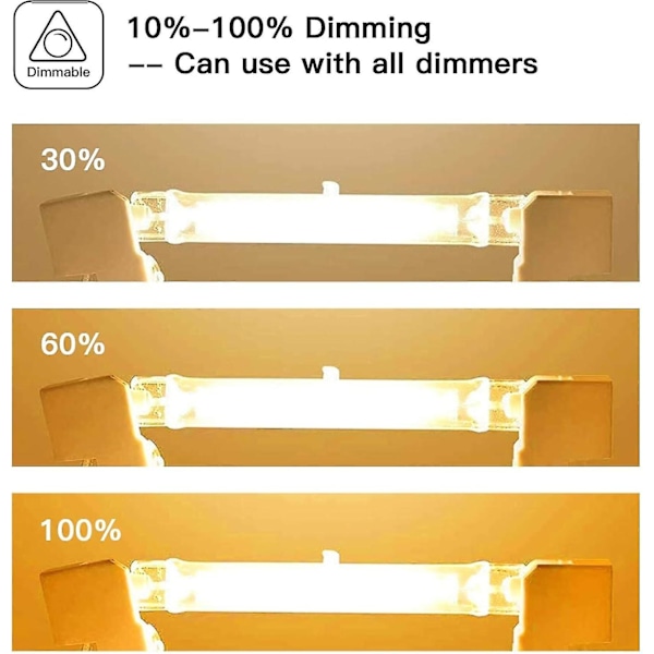 5 stk R7s 118mm 400W Halogen Pære Lyspære Dimbar AC 220-240V 7500lm J118 Lineær Halogen Flomlys (FWW)