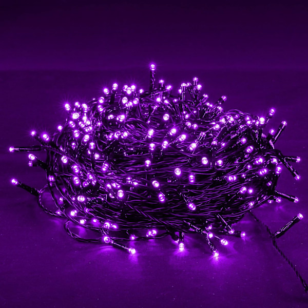 Ljusa 300 LED-julslingor, 100 FT kytkettävät vedenkestävät purppura Purple 300 LED