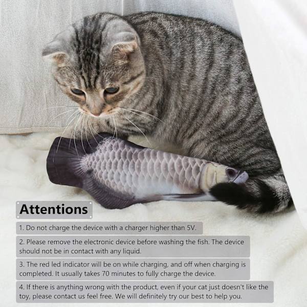 Katt leksak, interaktiv elektrisk fisk leksak, rörlig fisk katt leksak