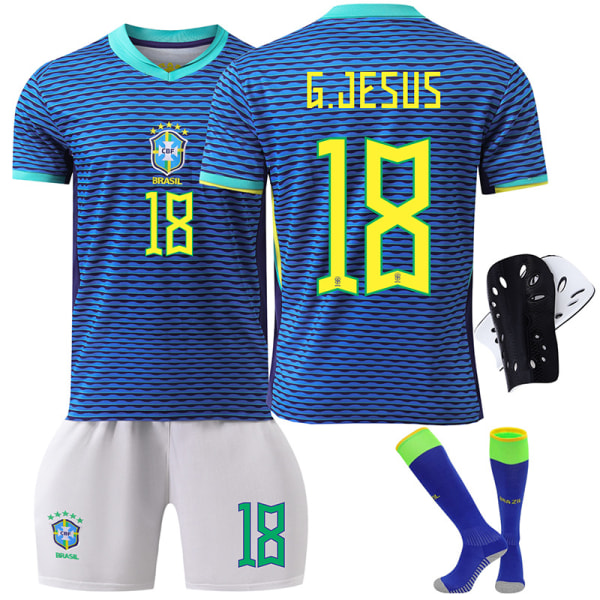 24-25 Brasilien tröja nr 10 Neymar 20 Vinicius 9 Charlesson barn pojke borta fotboll uniform overall Custom size 9 socks 18 yards