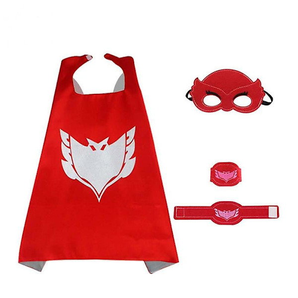4 kpl / sarja PJ Masks Viitta Kaapu Pöllö Ette Kissa Poika Gekko Cosplay Toiminta Lelut Lapsille Lahja Green
