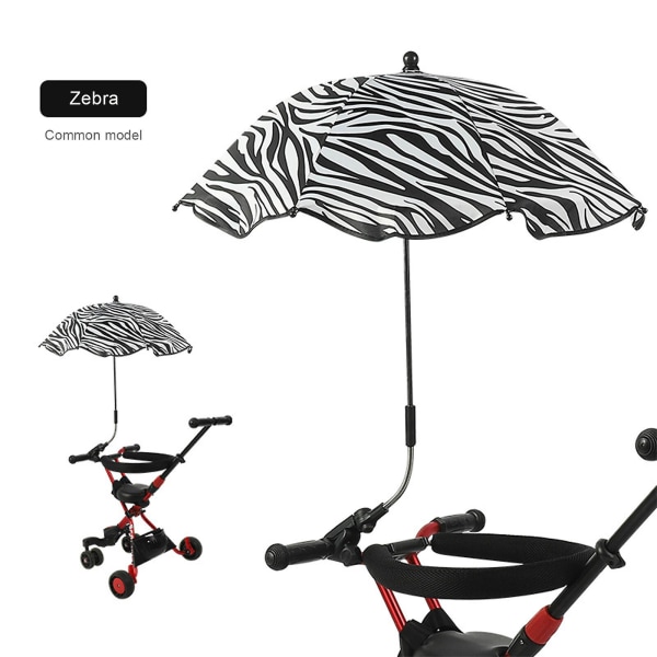 Universaali tuolivarjo säädettävällä pidikkeellä, jopa 50+ Clip On -aurinkovarjo AuBY Zebra print