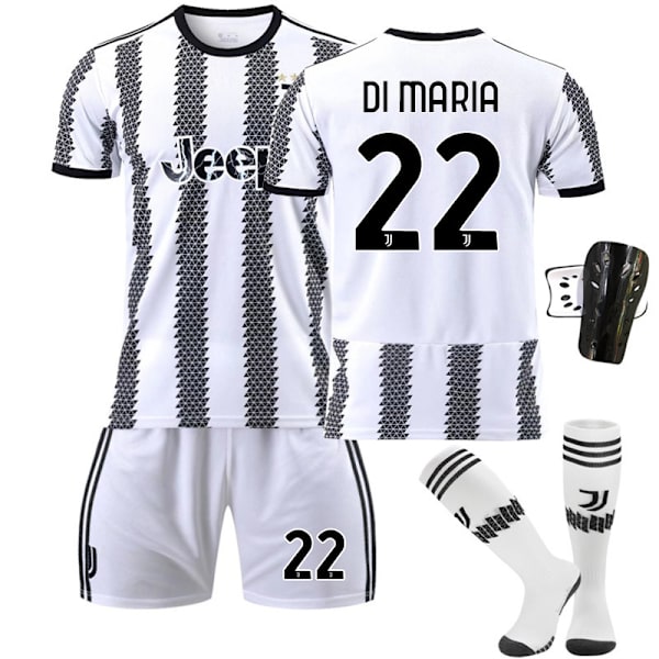 22-23 Uusi versio Juventus nro 7 Hovey nro 10 Pogba 22 Di Maria 10 Dybala Jalkapallopaita setti Chiesa No. 7 with socks #L