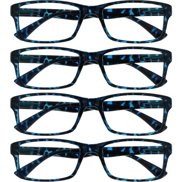 Yritys Blue Tortoiseshell Readers Value 4 Pack Designer Style Herr Dam RRRR92-3 +3,00 Blue Tortoiseshell Blue Tortoiseshell +3.00 Magnification