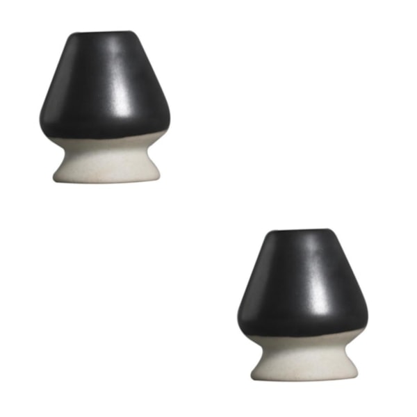 1/2/3 Håndlavet Matcha Piskestativ Te-ceremoni Te-sæt til Sort og Hvid 6 x 7cm 2S 2Sets Black and White 6 x 7cm