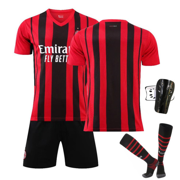 21-22 AC Milan hemtröja nr 9 Giroud GIROUD nr 11 Ibrahimovic fotbollströja No. 11 with socks + protective gear 16#