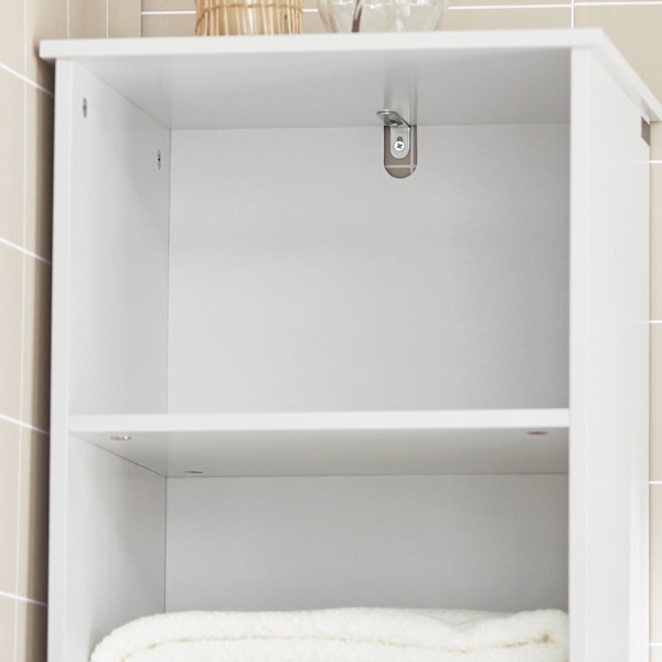 SoBuy Højskab med hylder Badeværelsesskab Badeværelsesmøbler BZR17-W W White Tall cabinet