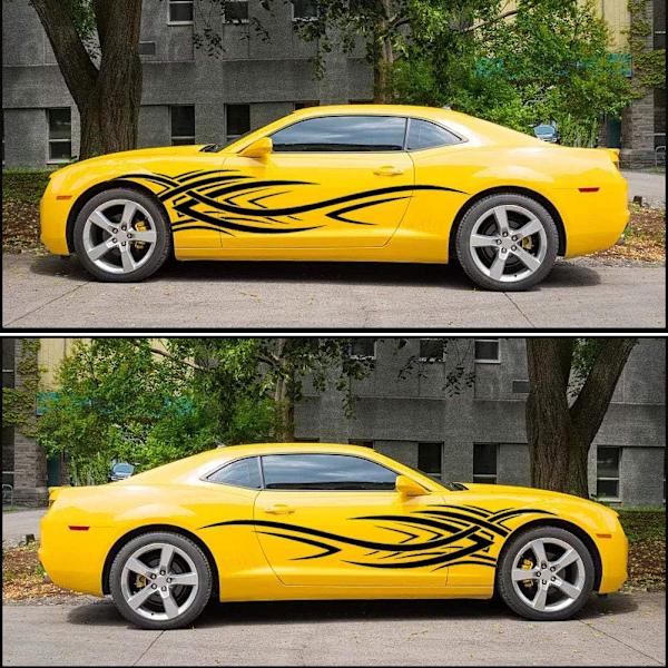 2 stk. 94,4'' Universelle Flamme Grafiker Bil Auto Karosseri Sidesticker Flamme Racing