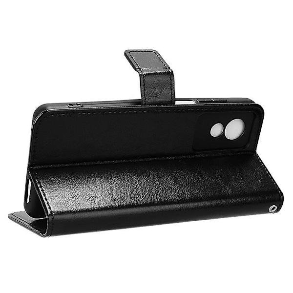 TCL 501 -lompakko-kotelo, seisova, Crazy Horse -nahka, punainen musta Black TCL 501