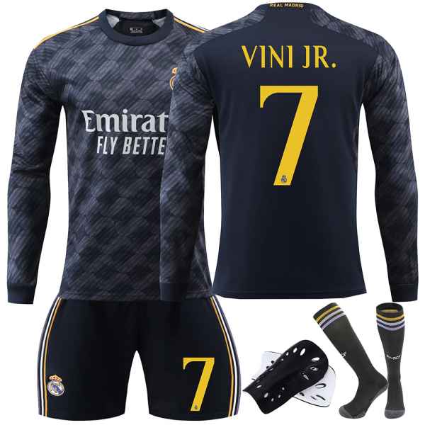 23-24 Real Madrid pitkähihainen jalkapallopaita nro 7 Vinicius 5 Bellingham 11 Rodrigo 7 Ronaldo paita setti No socks size 11 XL