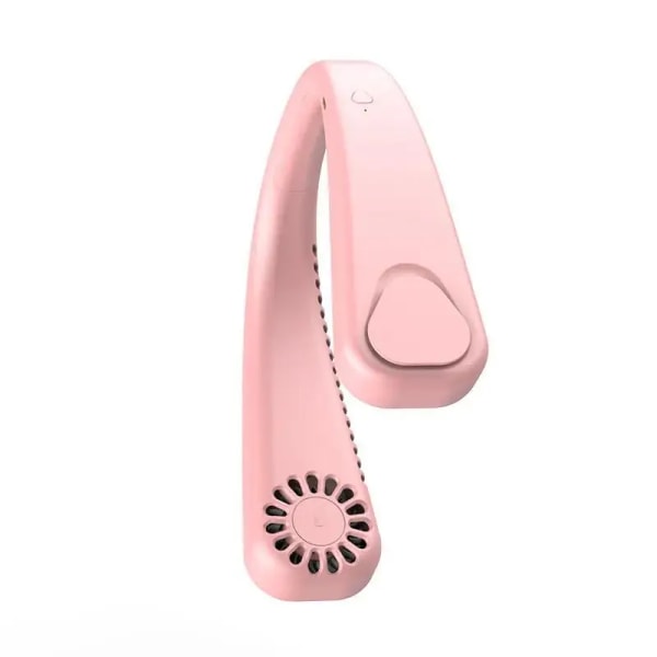 Kølende USB-halsventilator - Genopladelig, justerbar, 3 hastigheder, køler, bladløs, frithængende, mini, bærbar halsventilator Pink-800mAh