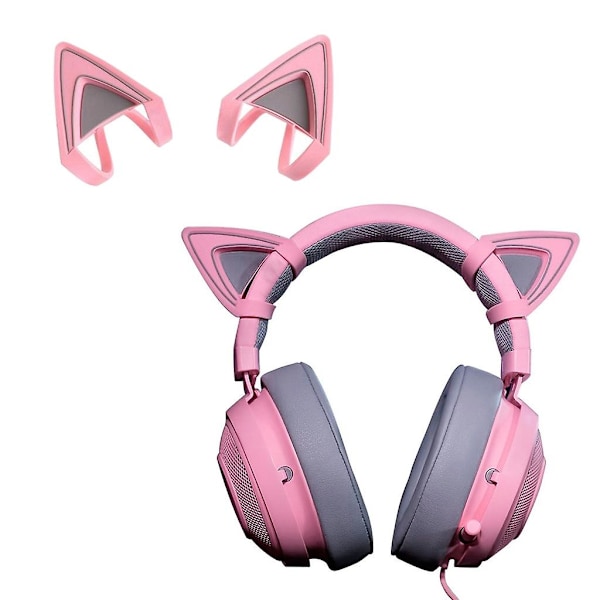 Katteøre-ornament til Razer Kraken V2-hovedtelefoner, headset-tilbehør, dekoration Pink