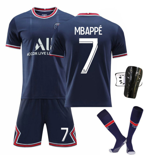 21-22 Paris hemtröja nr 30 Messi nr 7 Mbappe nr 10 Neymar fotbollströja sportkläder Paris home number 7 with socks 2XL#