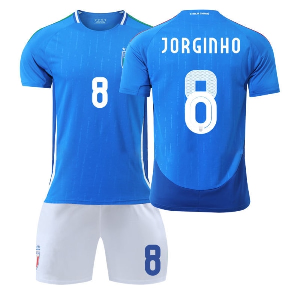 Europæisk Cup Italien trøje 2024 hjemme Chiesa voksen børns træningstøj mænd og kvinders fodbolduniform Italy Home No. 18 + Socks 28