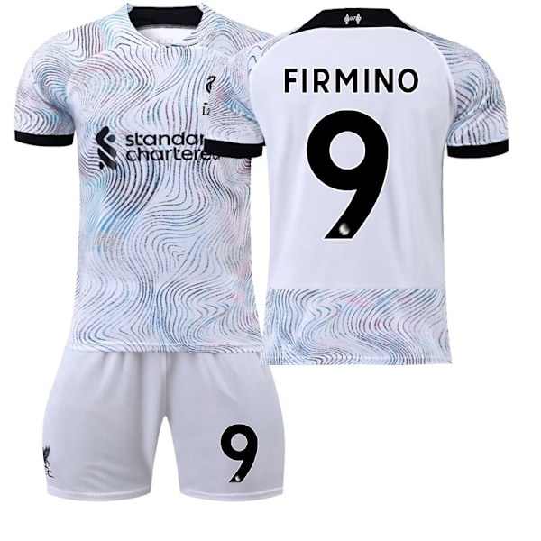 22-23 ny udebane helt hvid korrekt version nr. 11 Salah 27 Nunez 23 Diaz fodboldtrøje No number socks #24